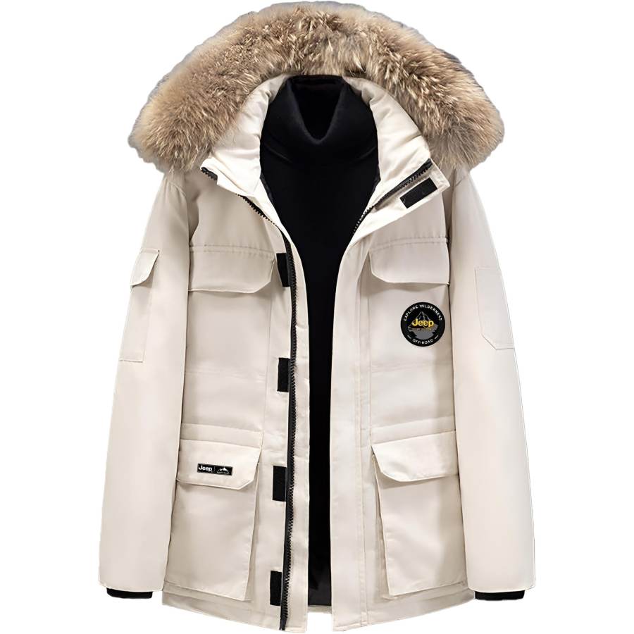 Jeep Puffer Jackets Unisex Detachable Hood Thickened