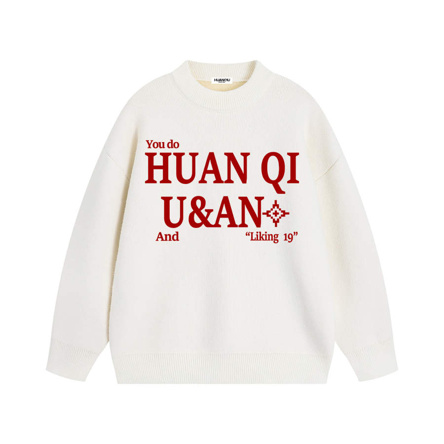 HUANQIU Knitwear Unisex Crew Neck Thickened And Fleece Lined Base Layer