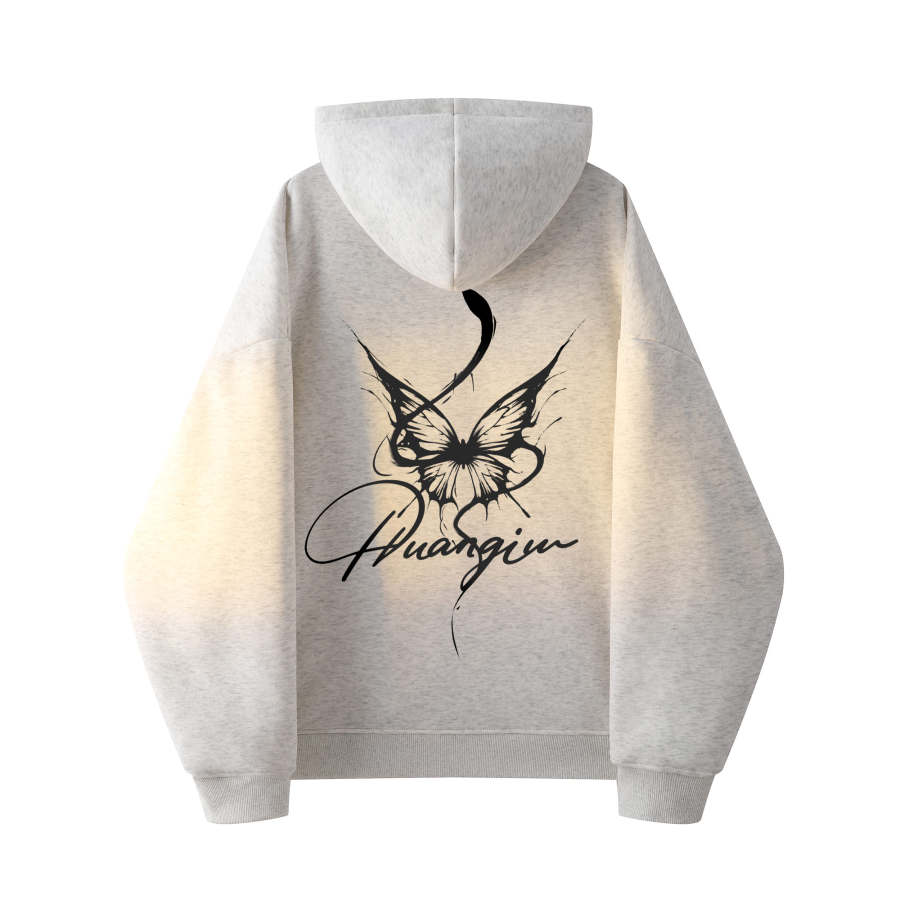 HUANQIU Sweatshirts Unisex Hooded Thickened Cardigan
