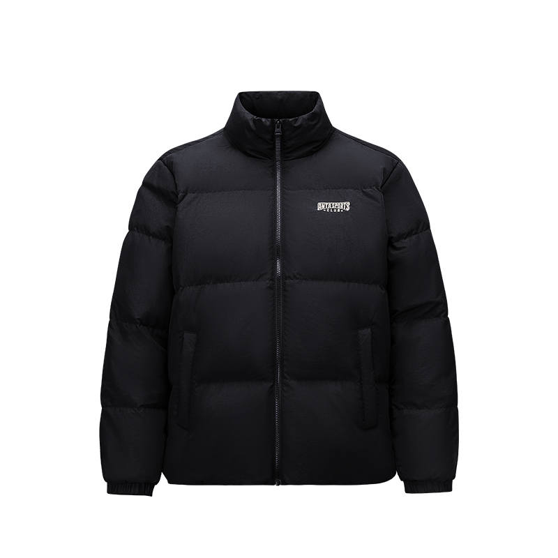 ANTA ANTA Down Jackets Men's Black Stand Collar Moderate Puffer Jacket