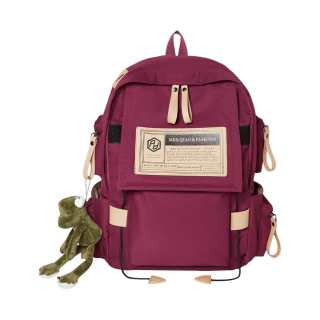 NALANDU Fabric Backpack Large Unisex Red/Black