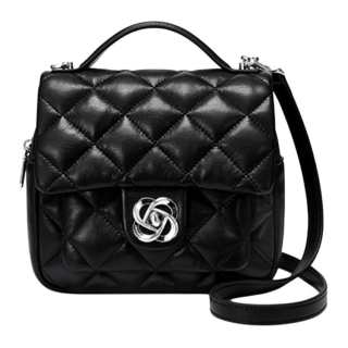 JUST STAR Synthetic Leather Handbag Women's White/Black/Pink