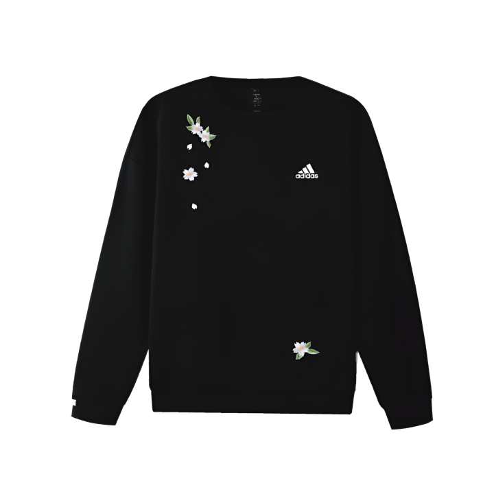 Adidas Adidas LABEL Pear Blossom Blooming New Chinese Style Chinese Style Artistic Style Appliqué Fleece Lined Casual