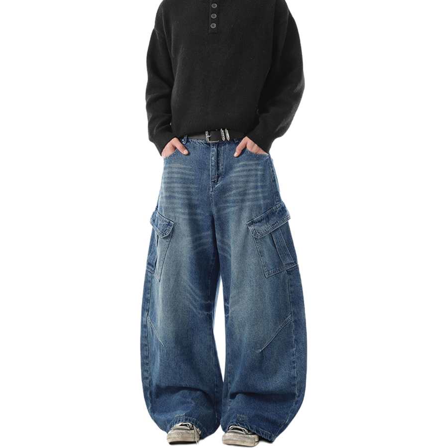 NEVER RULE NEVER RULE Jeans Unisex Blue Moderate Wide Leg Pants
