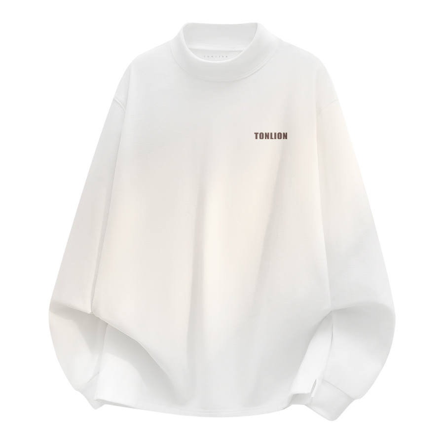 Tonlion Sweatshirts Unisex Half Turtleneck Moderate Straight Fit