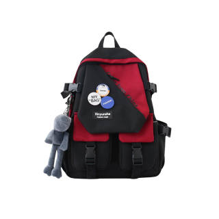 REDOO Nylon Backpack Men's Black/White/Gray/Red