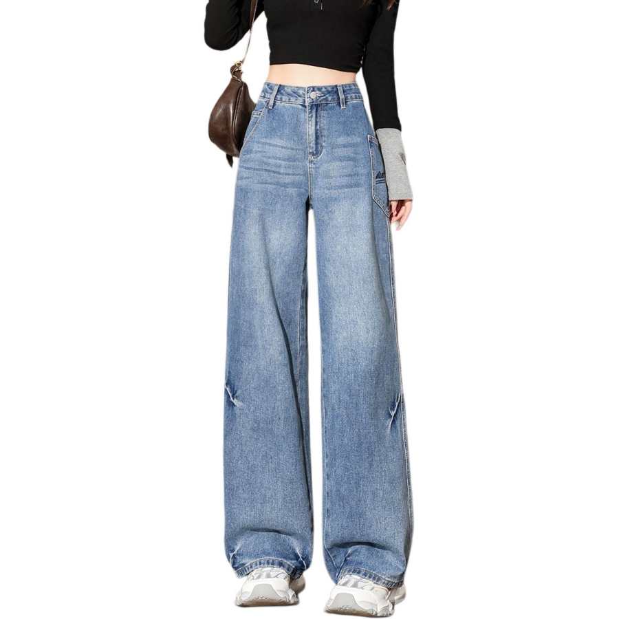 Tonlion Jeans Women's Medium Blue Moderate Wide Leg Pants