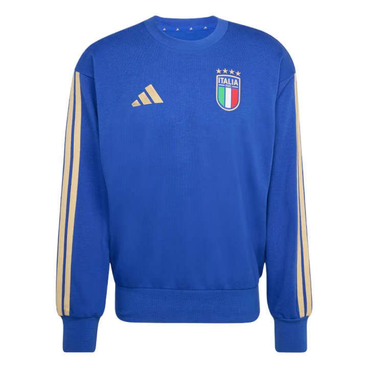 Adidas Adidas Italy Sweatshirts Men's Bright Blue Crew Neck Moderate Other
