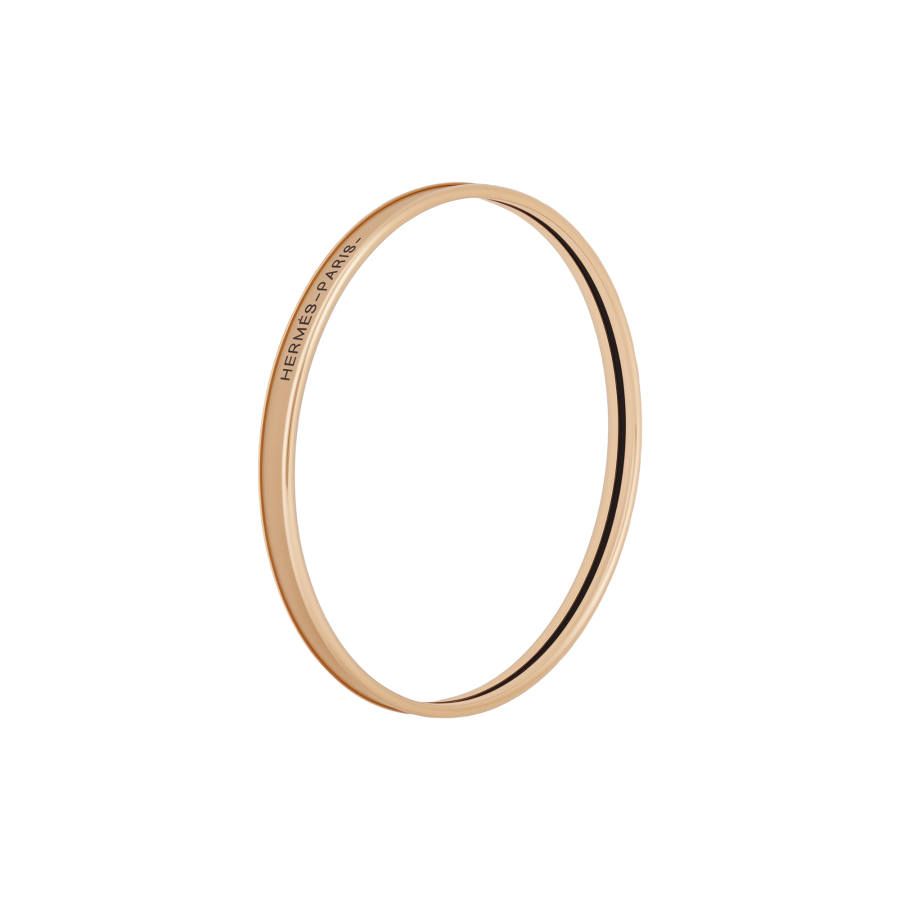 HERMES HERMES Uni Rose Gold plated Bangles Women's Chestnut