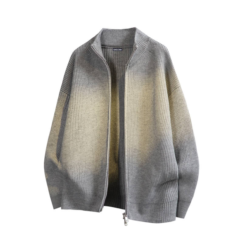 BAOZAN Knitwear Unisex Stand Collar Thickened Cardigan