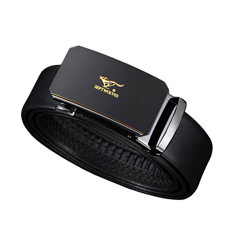 SEPTWOLVES SEPTWOLVES Zinc Alloy Split Cow Leather Belts Men's Width 3.5cm