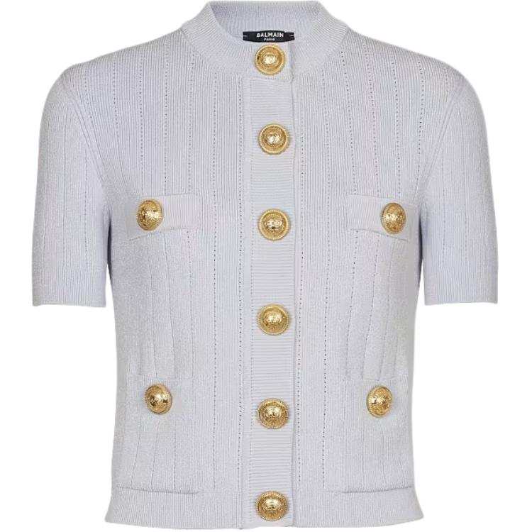 BALMAIN Knitwear Women's Blue Crew Neck Moderate