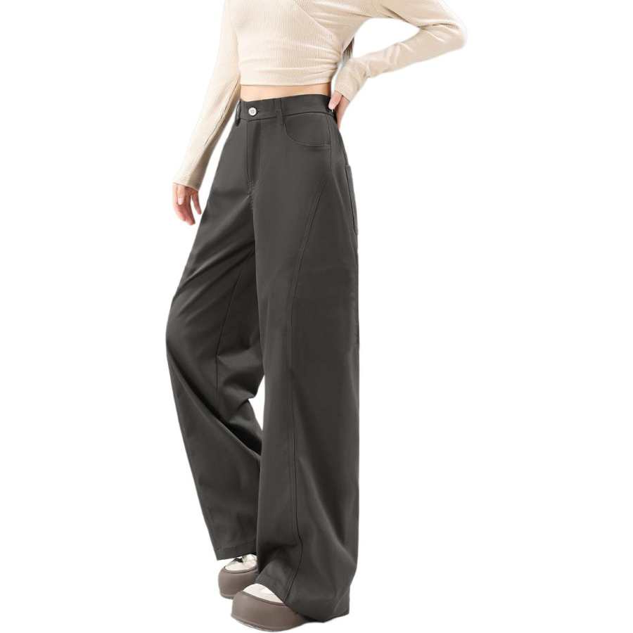 Tonlion Casual Pants Women's Moderate Wide Leg Pants