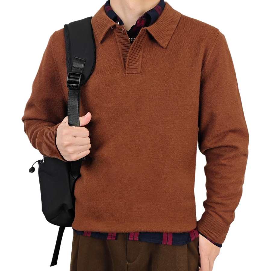 Hodo Hodo Sweaters Men's Lapel Thickened Other