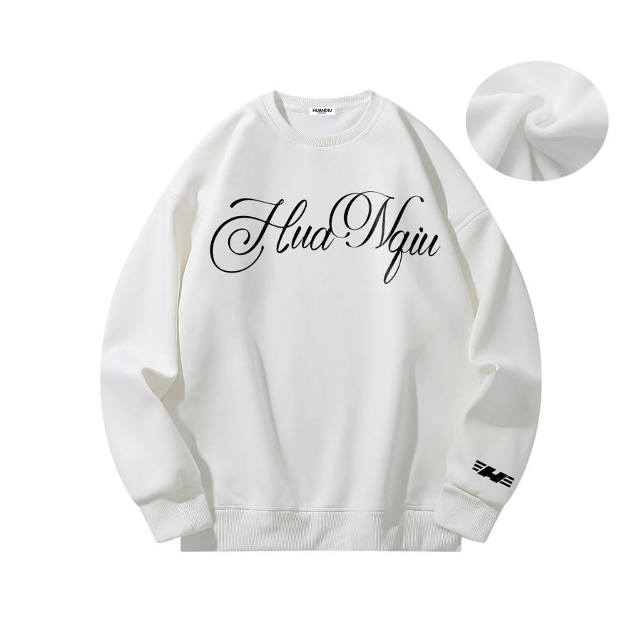 HUANQIU Sweatshirts Unisex Crew Neck Thickened Regular