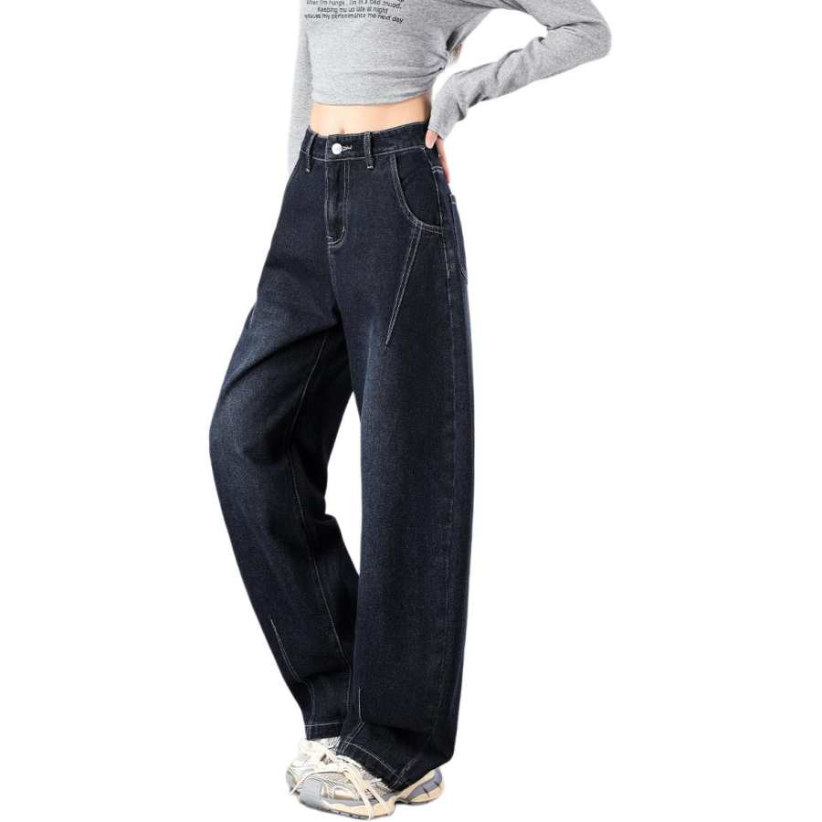 Tonlion Jeans Women's Blue Gray Moderate Wide Leg Pants