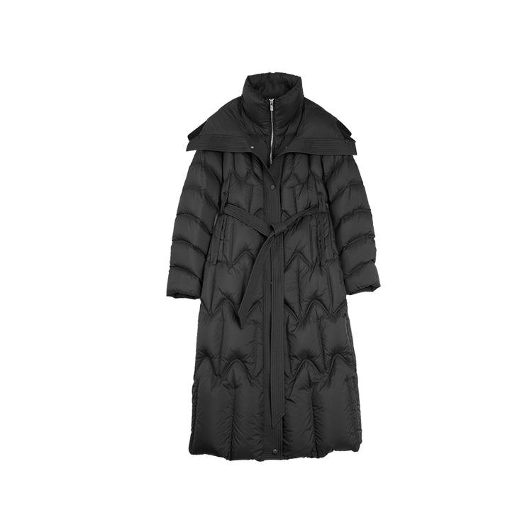 ELLE Down Jackets Women's Black Hooded Non Detachable Thickened Puffer Jacket