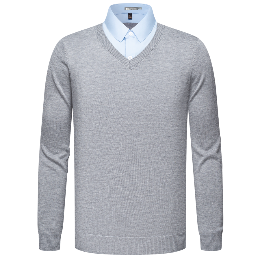 Hodo Hodo Sweaters Men's Lapel Moderate Mock Two Piece
