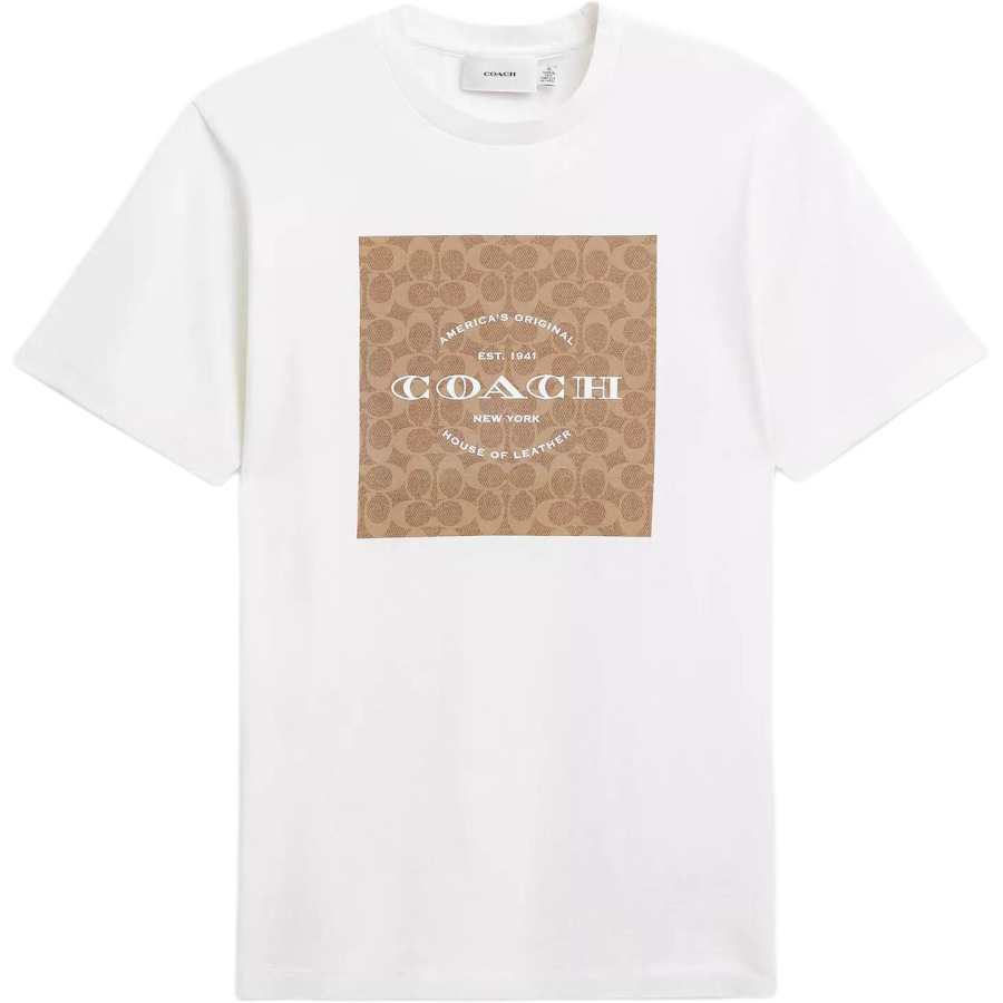 COACH T Shirts Men's White Crew Neck Moderate