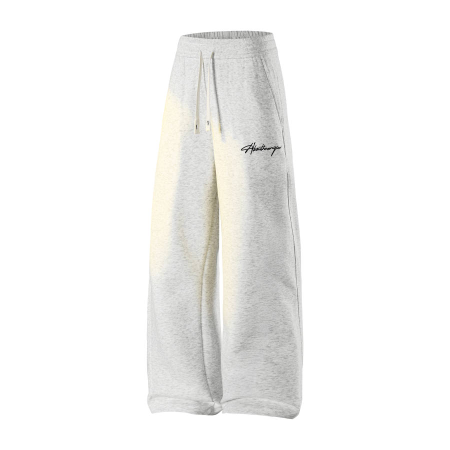 HUANQIU Casual Pants Unisex Thickened And Fleece Lined Sweatpants