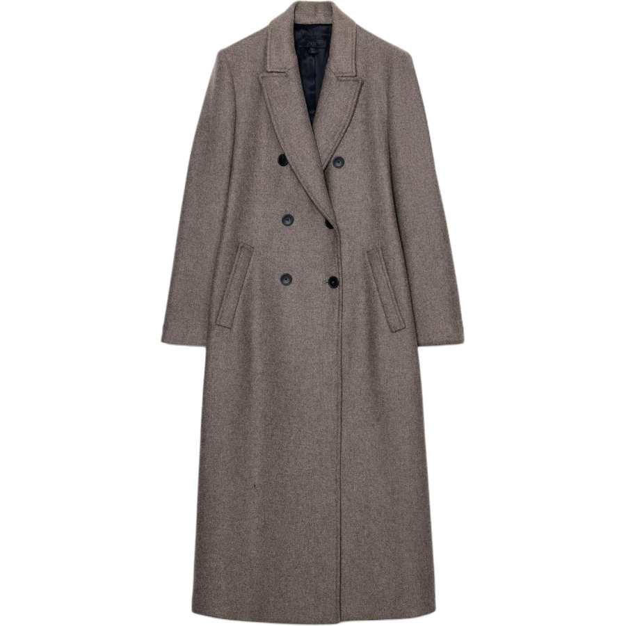 ZARA Coats Women's Dark Mink Lapel Moderate