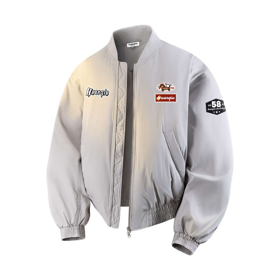 HUANQIU Down Jackets Unisex Baseball Collar Thickened Down Jacket