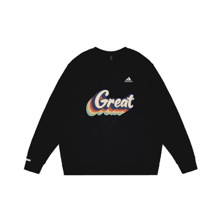 Adidas Adidas LABEL Sweatshirts Unisex Black Crew Neck Moderate Regular