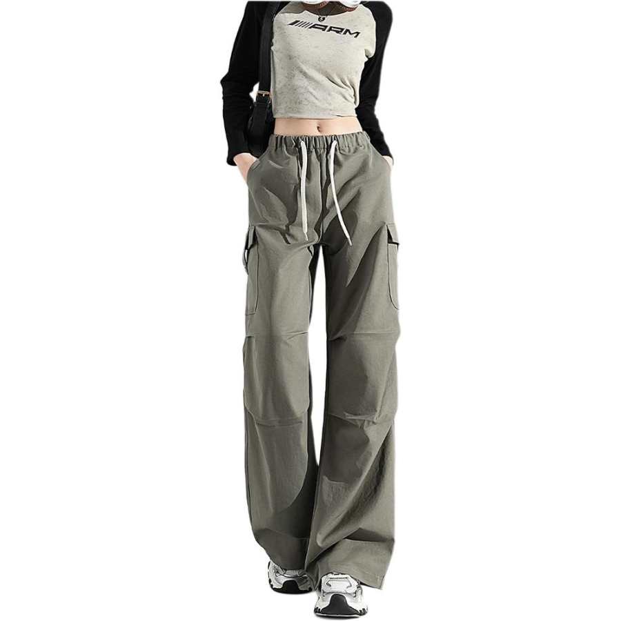 Tonlion Casual Pants Women's Moderate Wide Leg Pants