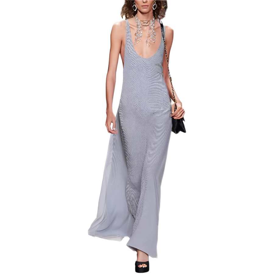 CHANEL SS22 Slip Dress Women's Blue