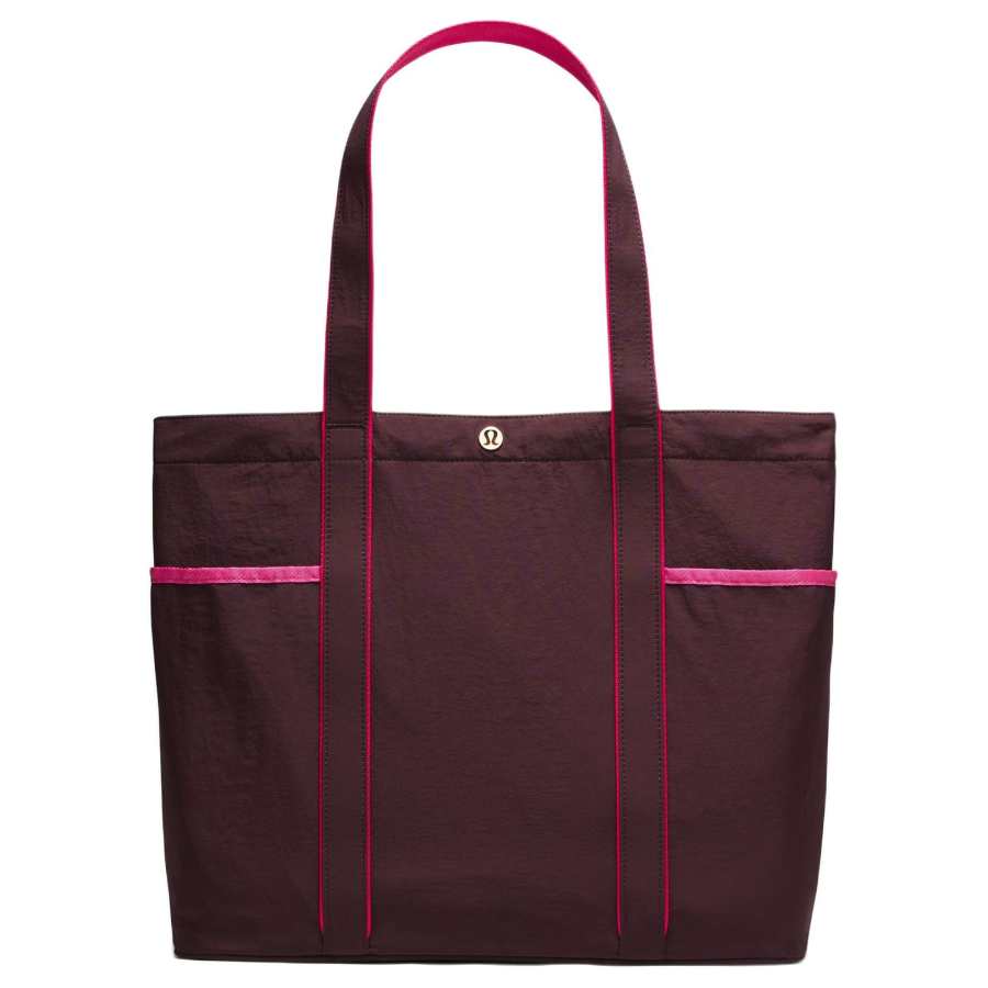 Lululemon Daily Nylon Handbag, Shoulder Bag Women's Black & Plum & Gemstone Magenta