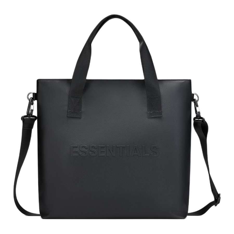 Fear Of God Essentials PU Leather One Shoulder Handbag Unisex Black