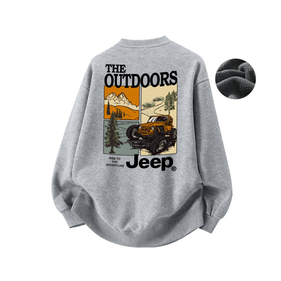 Jeep Fashion Sports Collection Sweatshirts Unisex Crew Neck Thickened Regular