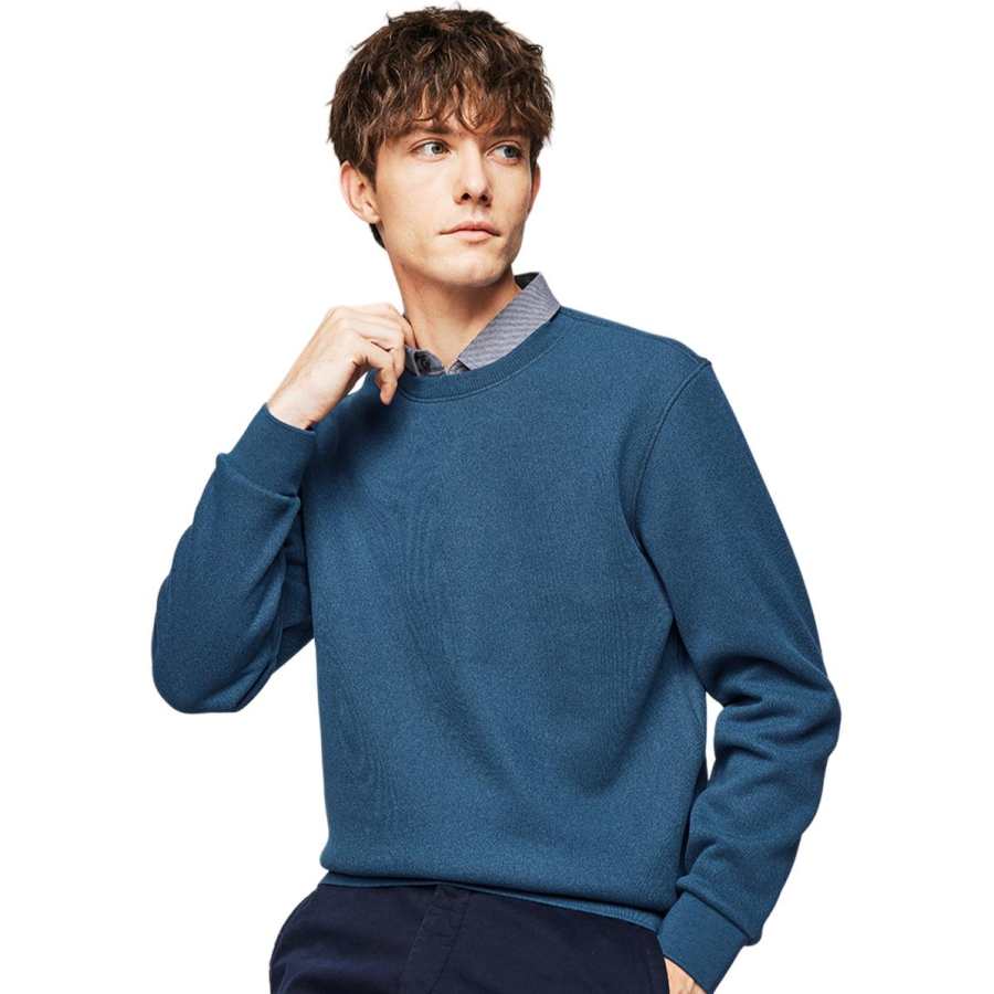 Hodo Sweaters Men's Shirt Collar Thickened And Fleece Lined Mock Two Piece
