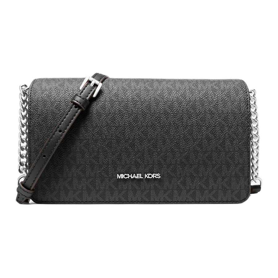 MICHAEL KORS Jet Set Coated Canvas Crossbody Bags Medium Women's Black