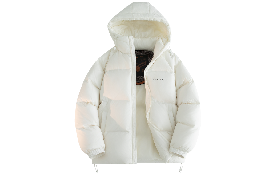YALU Down Jackets Unisex Hooded Fleece Lined Puffer Jacket