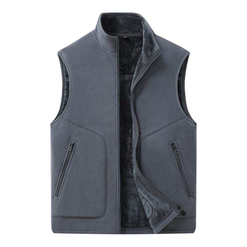 Sugarfunk Sugarfunk Vests Men's Stand Collar Thickened And Fleece Lined Workwear