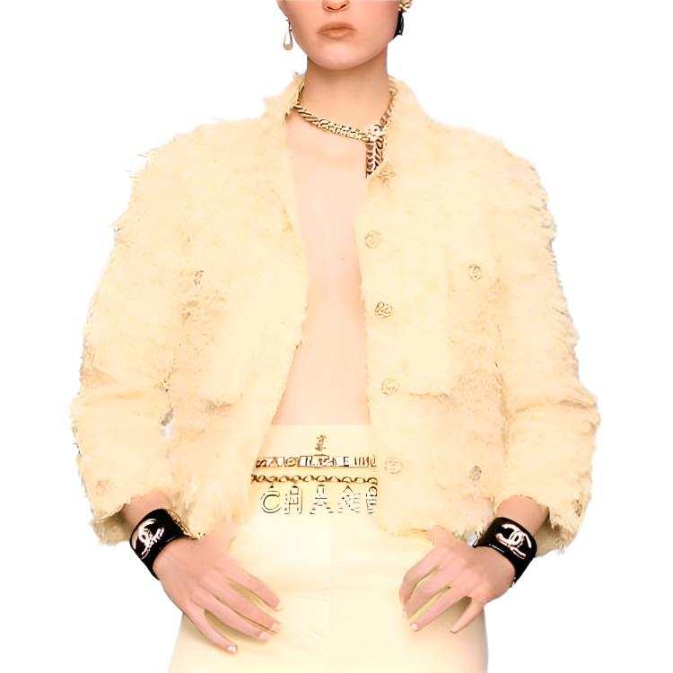 CHANEL Jackets Women's Yellow Lapel Moderate Other