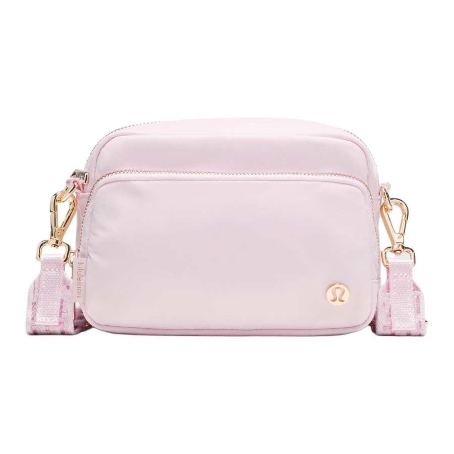 Lululemon Everywhere Nylon Shoulder Bag, Crossbody Bag Large Women's Joy Pink & Gold