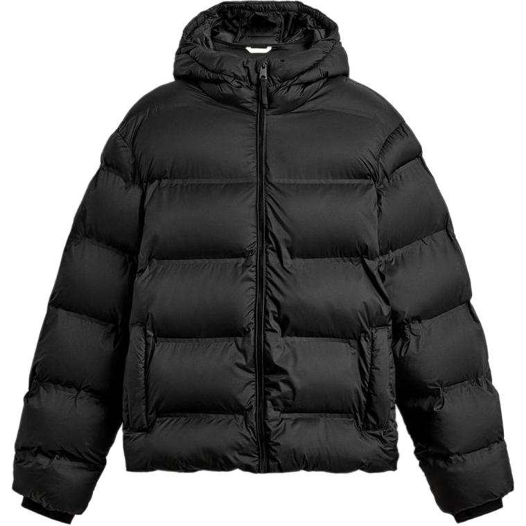 ZARA Puffer Jackets Men's Black Hooded Non Detachable Moderate Puffer Jacket