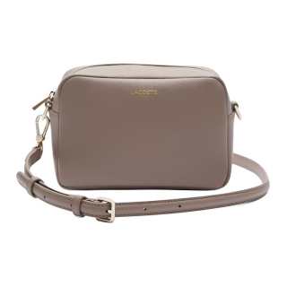 LACOSTE Cow Leather Crossbody Bag, Shoulder Bag Women's Beige