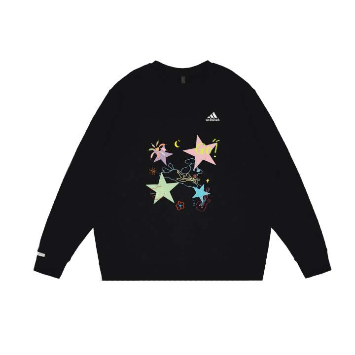 Adidas Adidas Sweatshirts Unisex Black Crew Neck Moderate Regular
