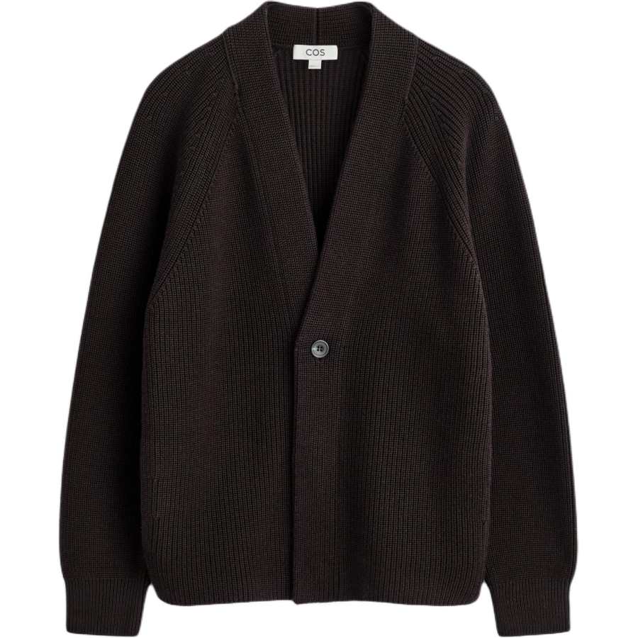 COS Knitwear Men's Dark Brown V Neck Moderate Other