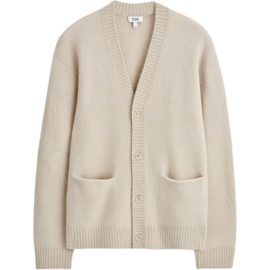 COS Knitwear Men's Beige V Neck Moderate