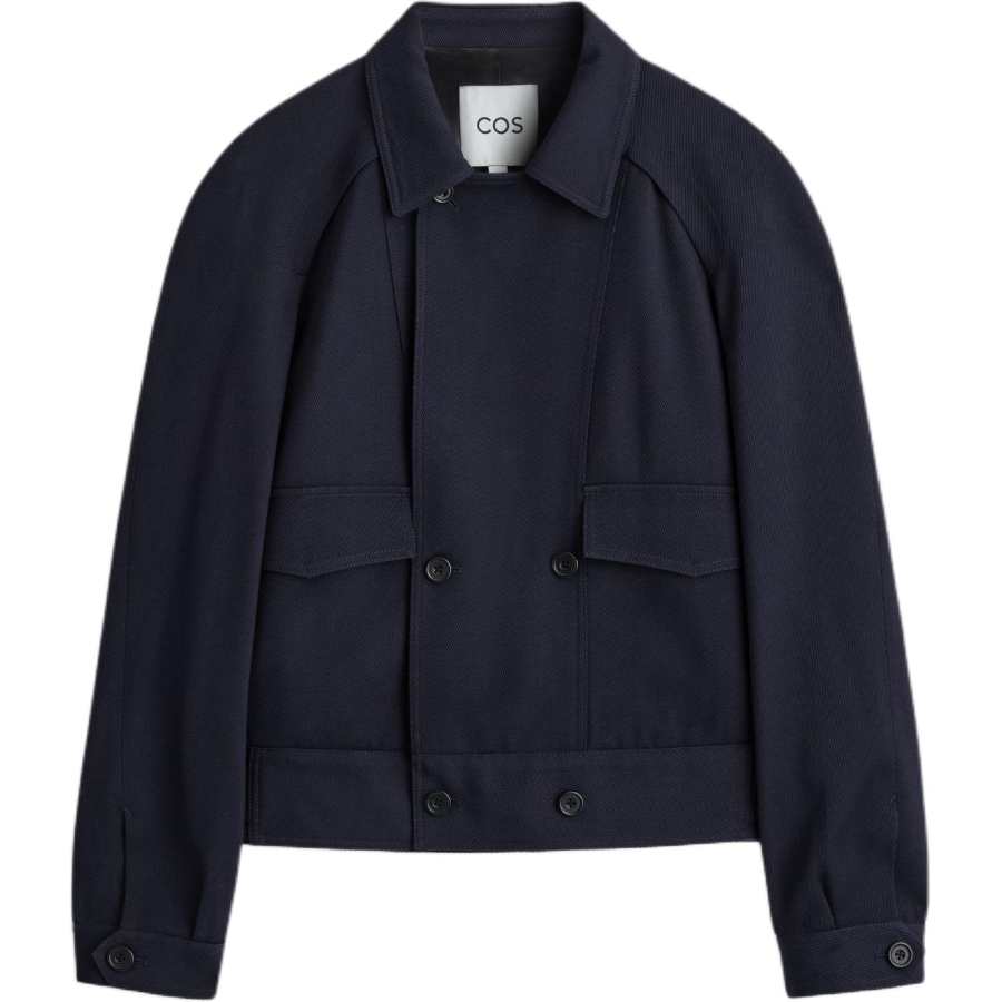 COS COS Jackets Men's Navy Blue Lapel Moderate Workwear