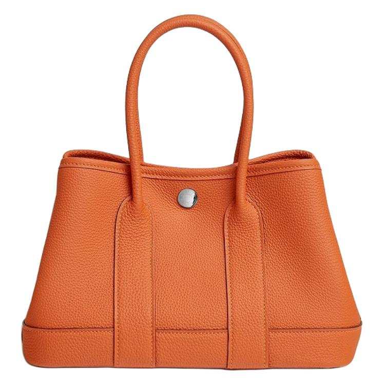 HERMES Neo Garden Togo Calfskin Handbag Mini Women's 93 Orange Hermes Orange/Orange