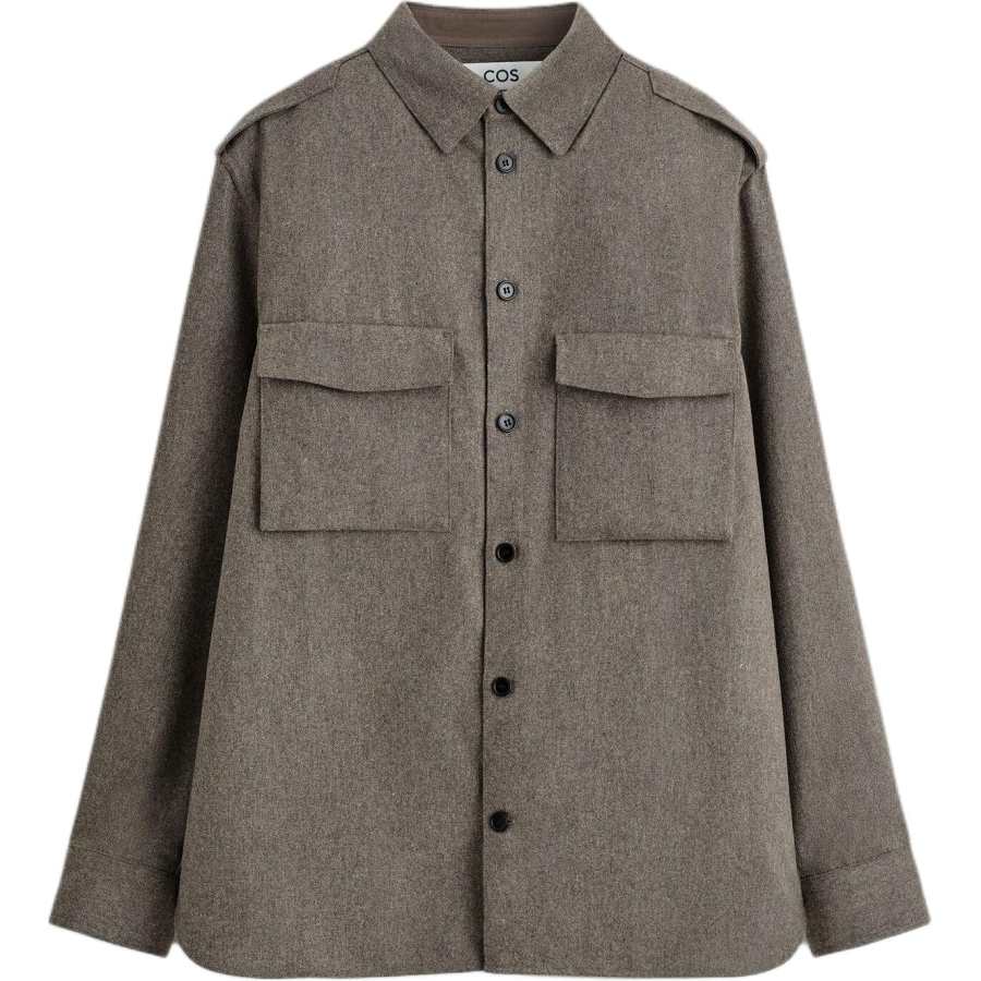 COS COS Shirts Men's Taupe Lapel Moderate