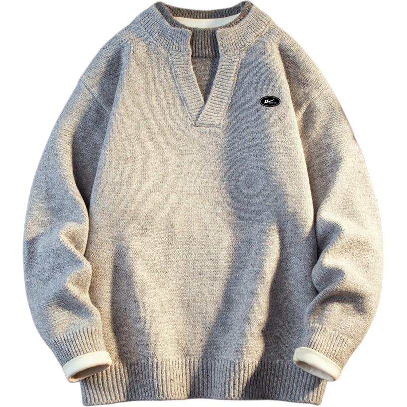 WARRIOR WARRIOR Sweaters Unisex V Neck Thickened Mock Two Piece