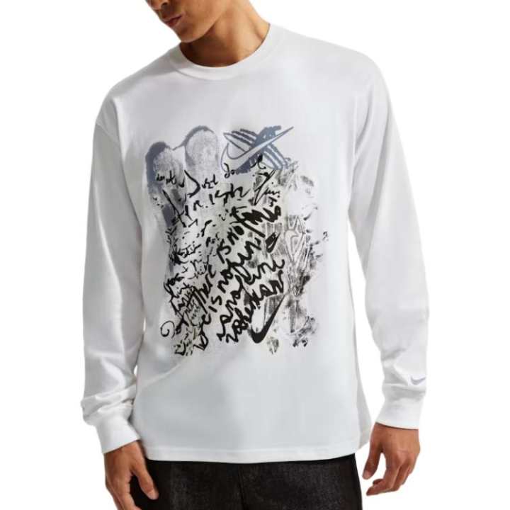 Nike Nike Max90 T Shirts Men's White/Gray White Slate Crew Neck Moderate