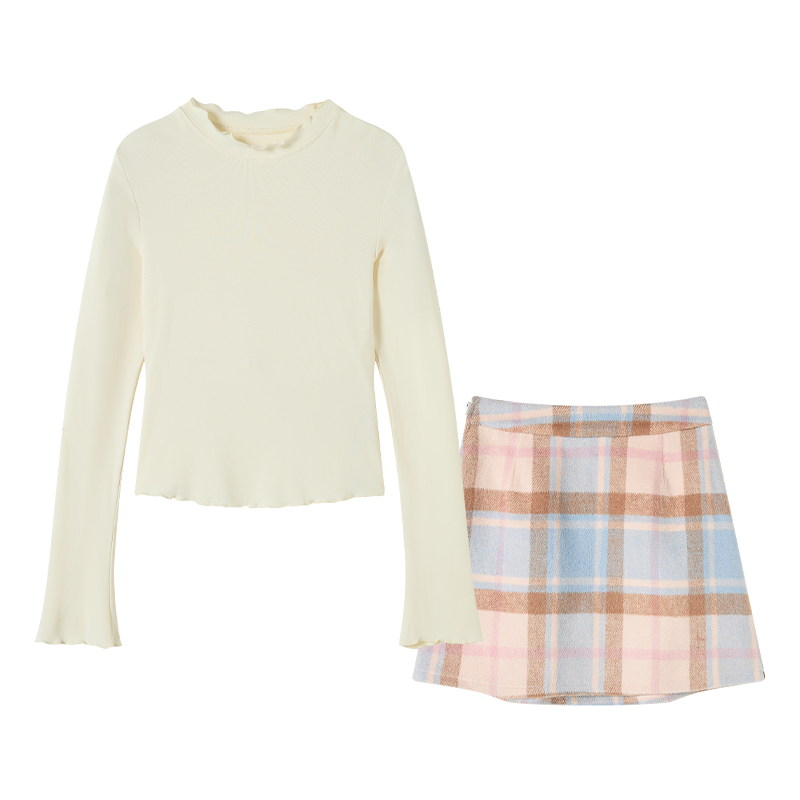 FABRIC PIG Two Piece Skirt Sets Women's Hooded Moderate Short