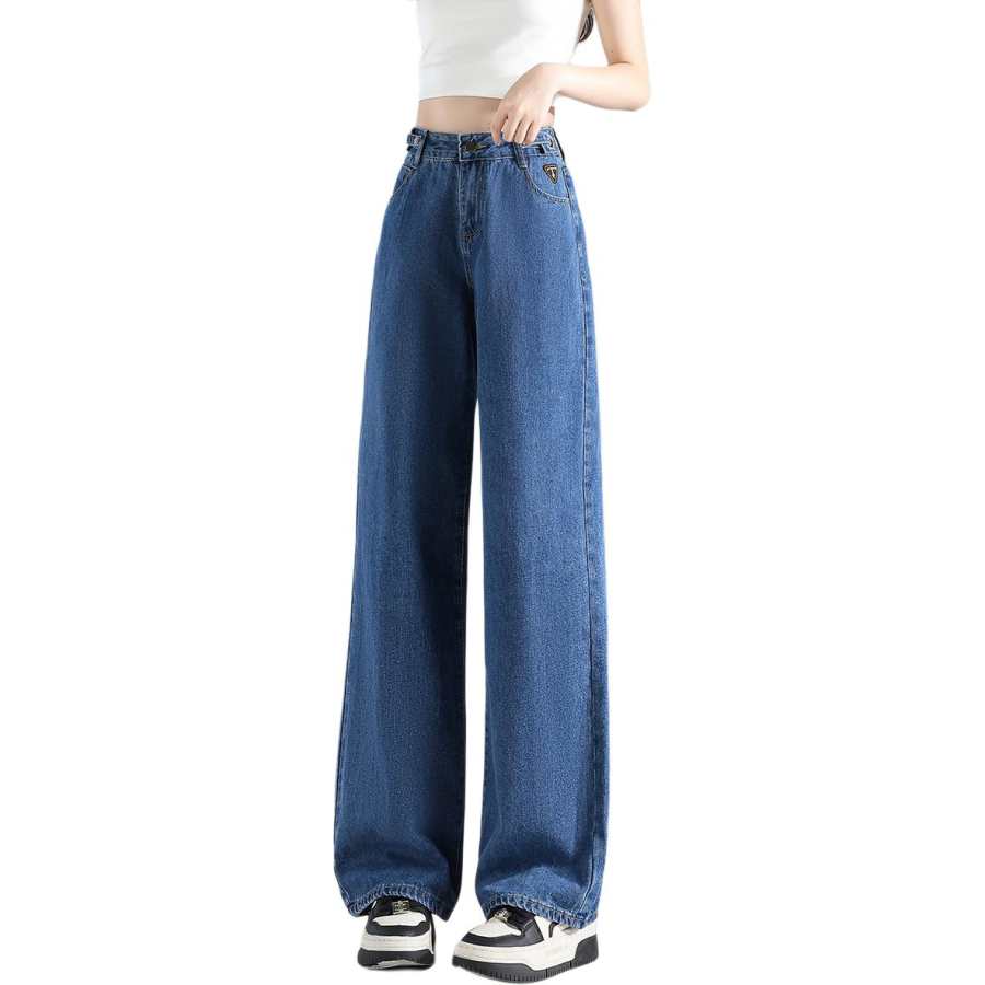 Tonlion Jeans Women's Vintage Blue Moderate Wide Leg Pants
